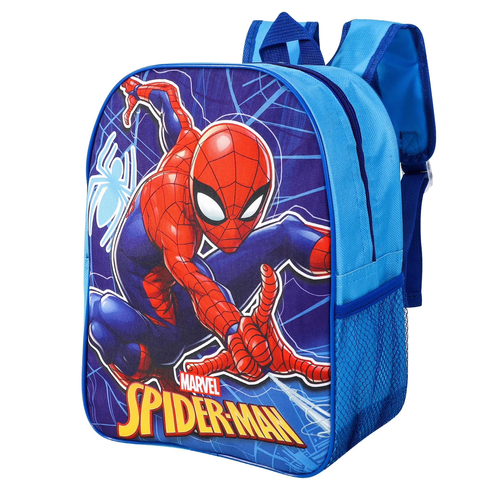 Official Licensed Kids Boys & Girls School Backpack with Side Mesh Pocket (Spiderman)