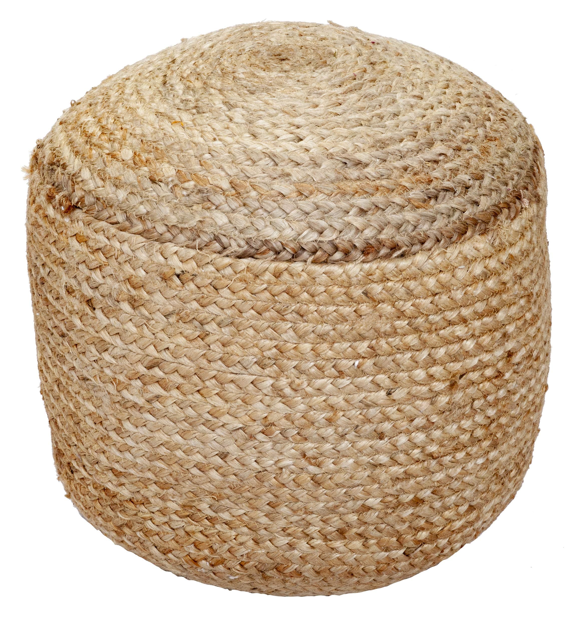 Pouf Ottoman Earth First Woven Jute Pouf, 20x18x18, Natural