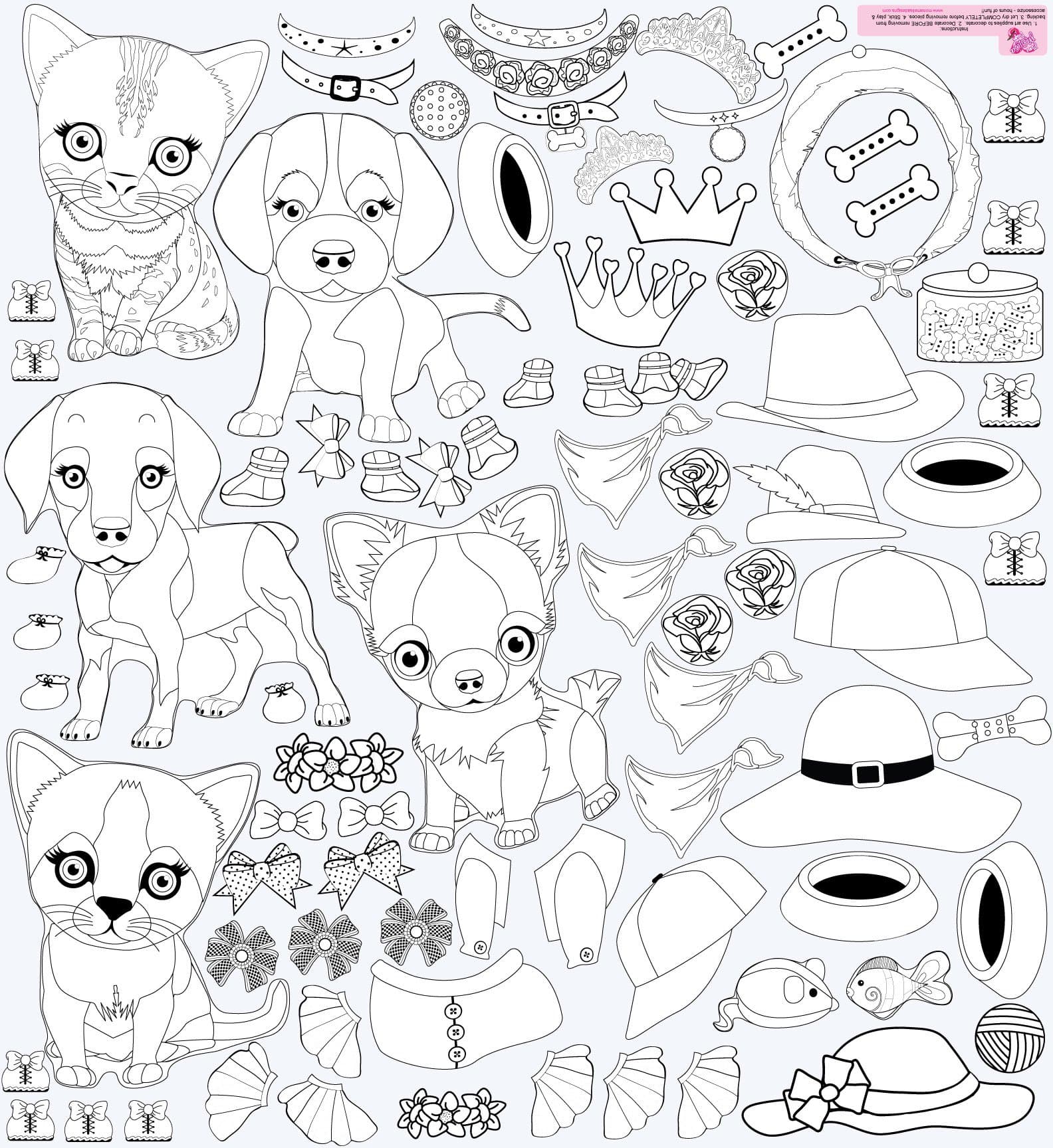 Mona Melisa Designs Color Me Peel and Stick Wall Decorative Stickers, Pet Fashion