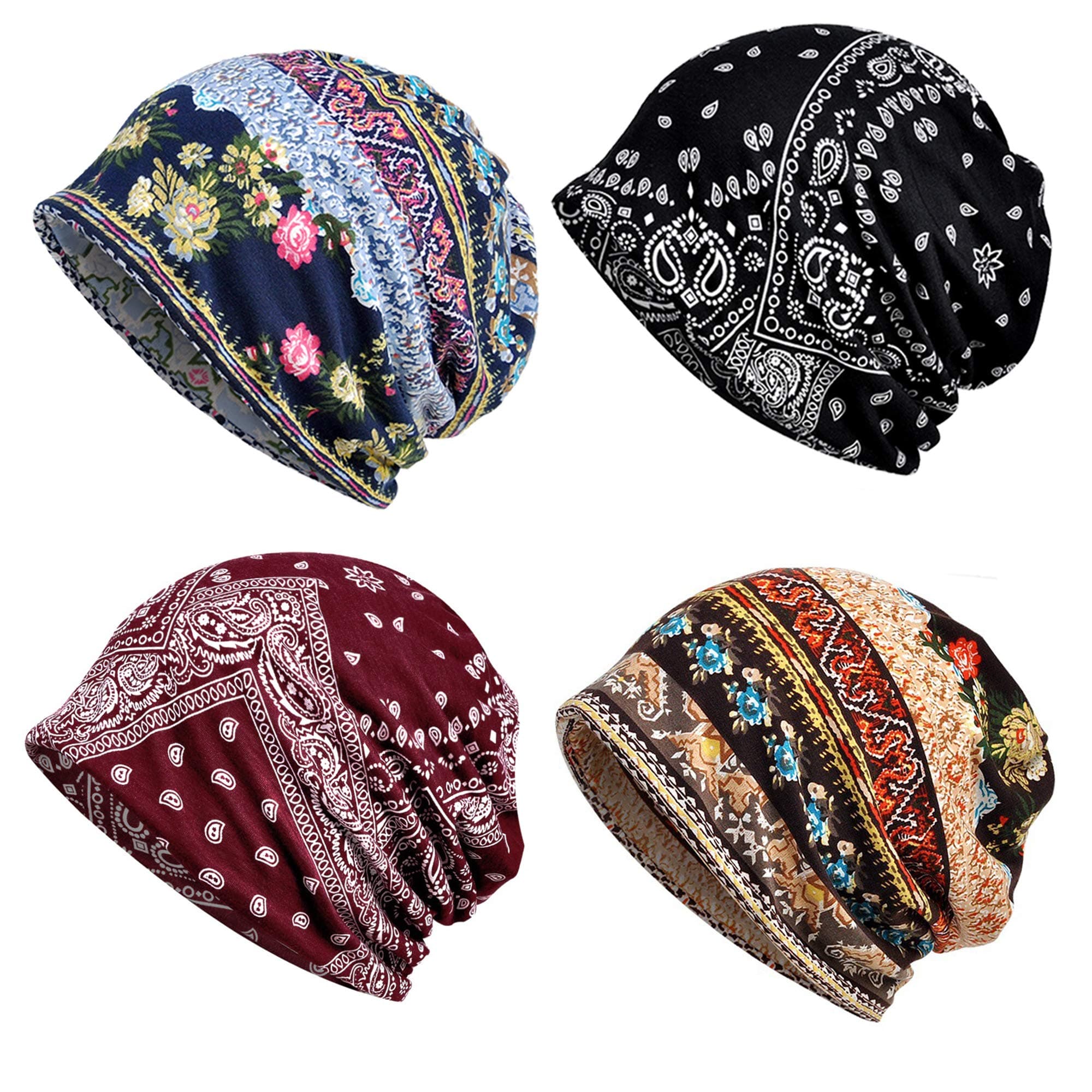 Cotton Slouchy Beanie Hip-Hop Soft Lightweight Running Beanie Adult Skull Hats Cap for Men Women