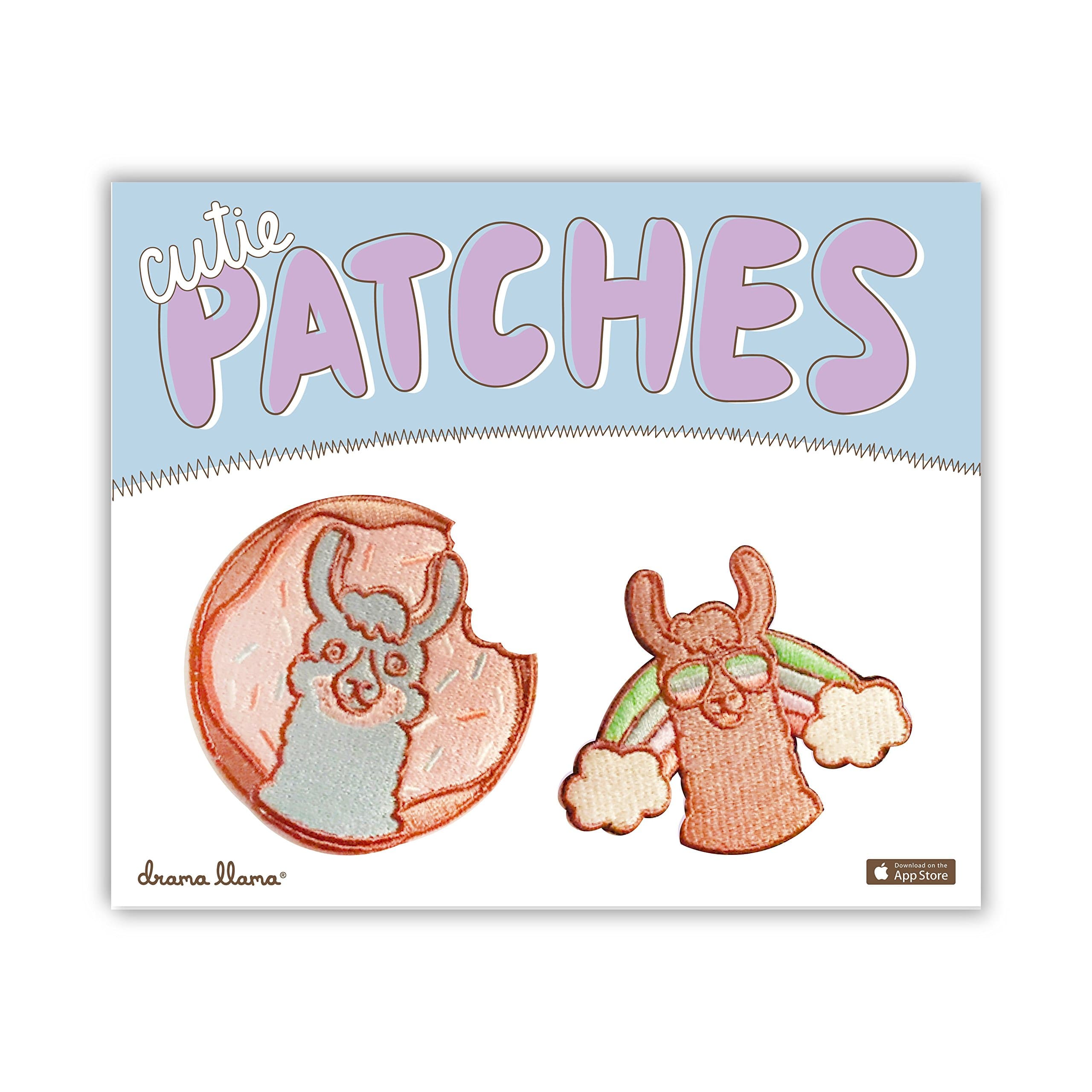 Drama Llama Cute Iron On Patches for Jeans & Jackets | Rainbow Iron-On Patch for Women Kids | Gifts For Kids or Teens | Donut Appliques | Embroidered Patch | Novelty Patches | Llama Gift