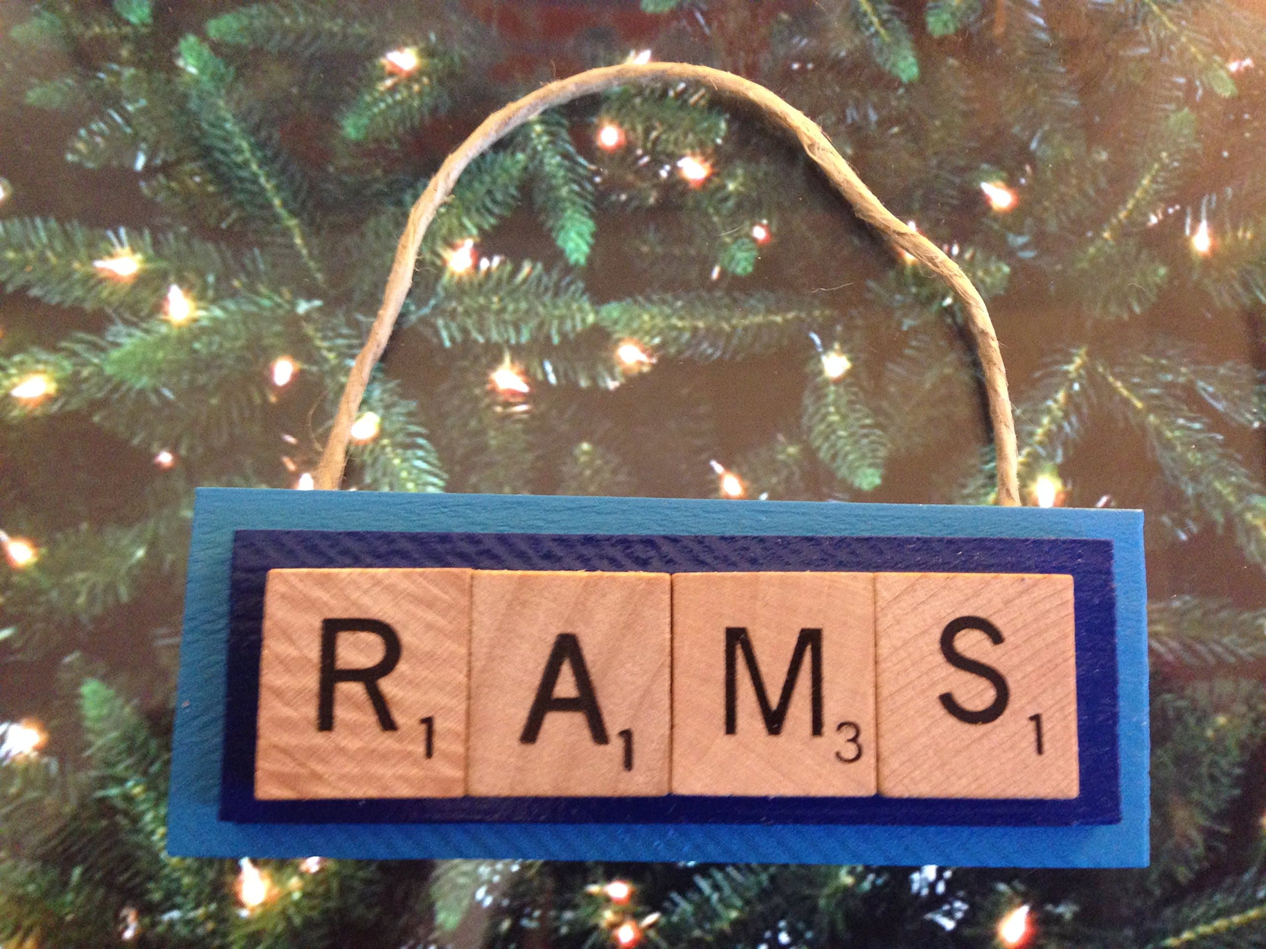 RAMS University of Rhode Island URI Christmas Ornament Letters Tiles