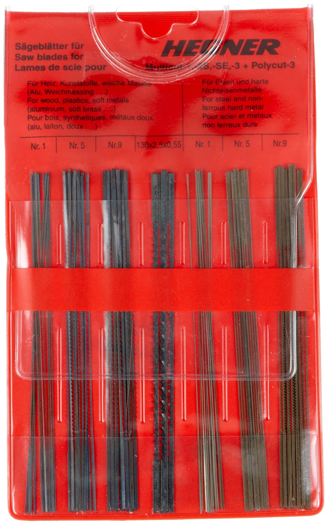 Hegner00000700 Pack of Saw Blades for Wood Platics Light Metals