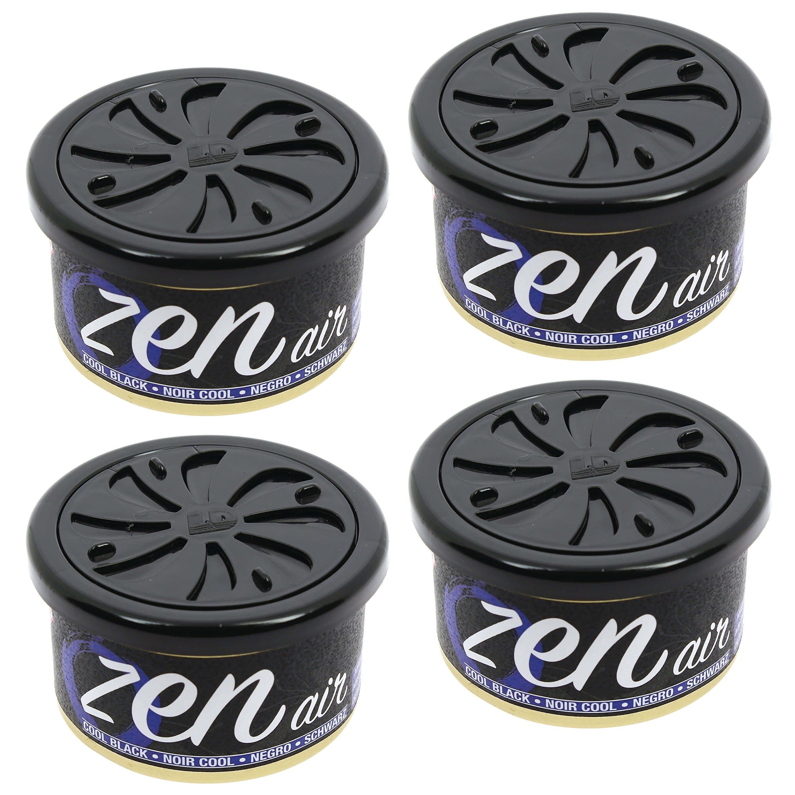 Zen Air Car Air Freshener, Cool Black, Set of 4