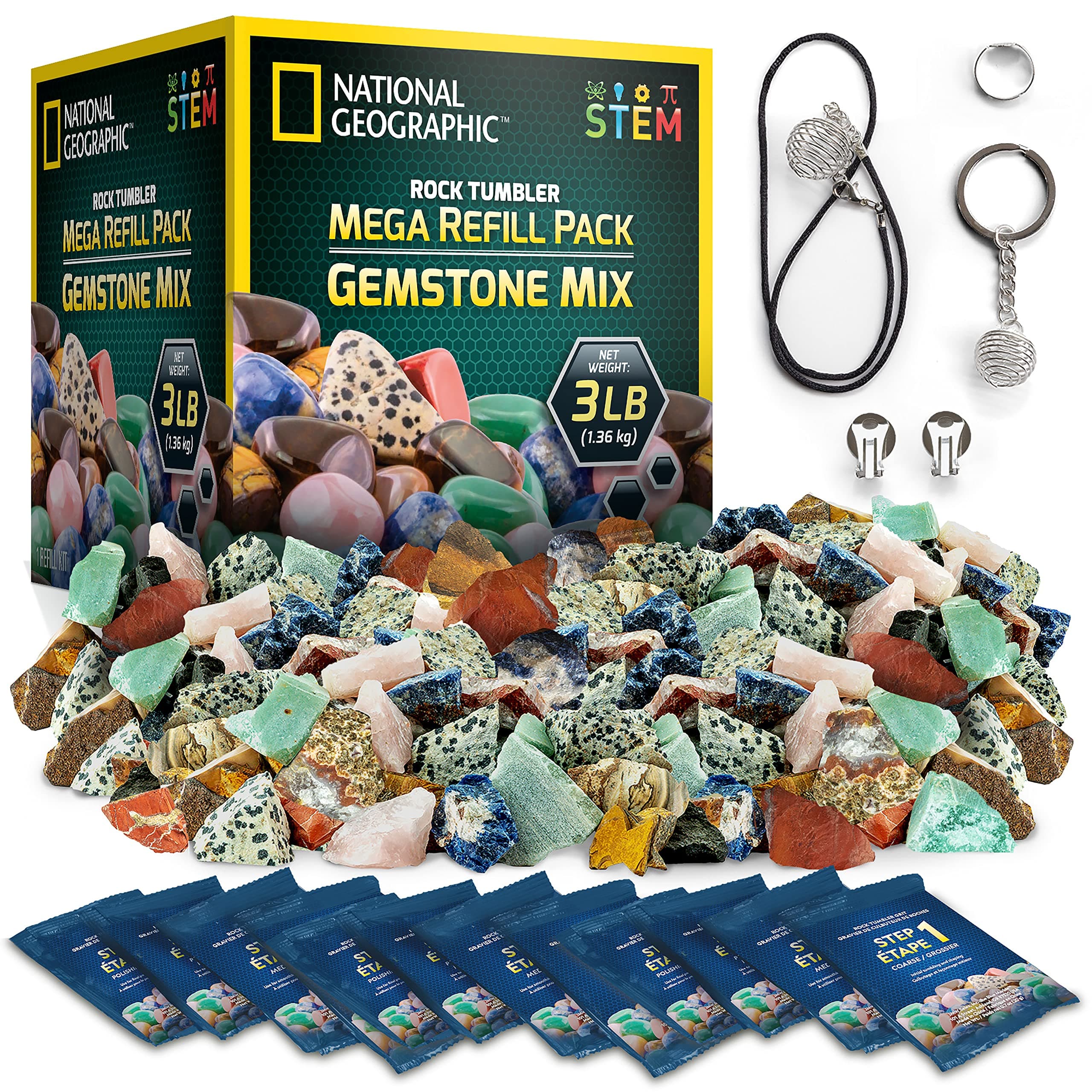 National Geographic Rock Tumbler Mega Refill Kit - 3lbs