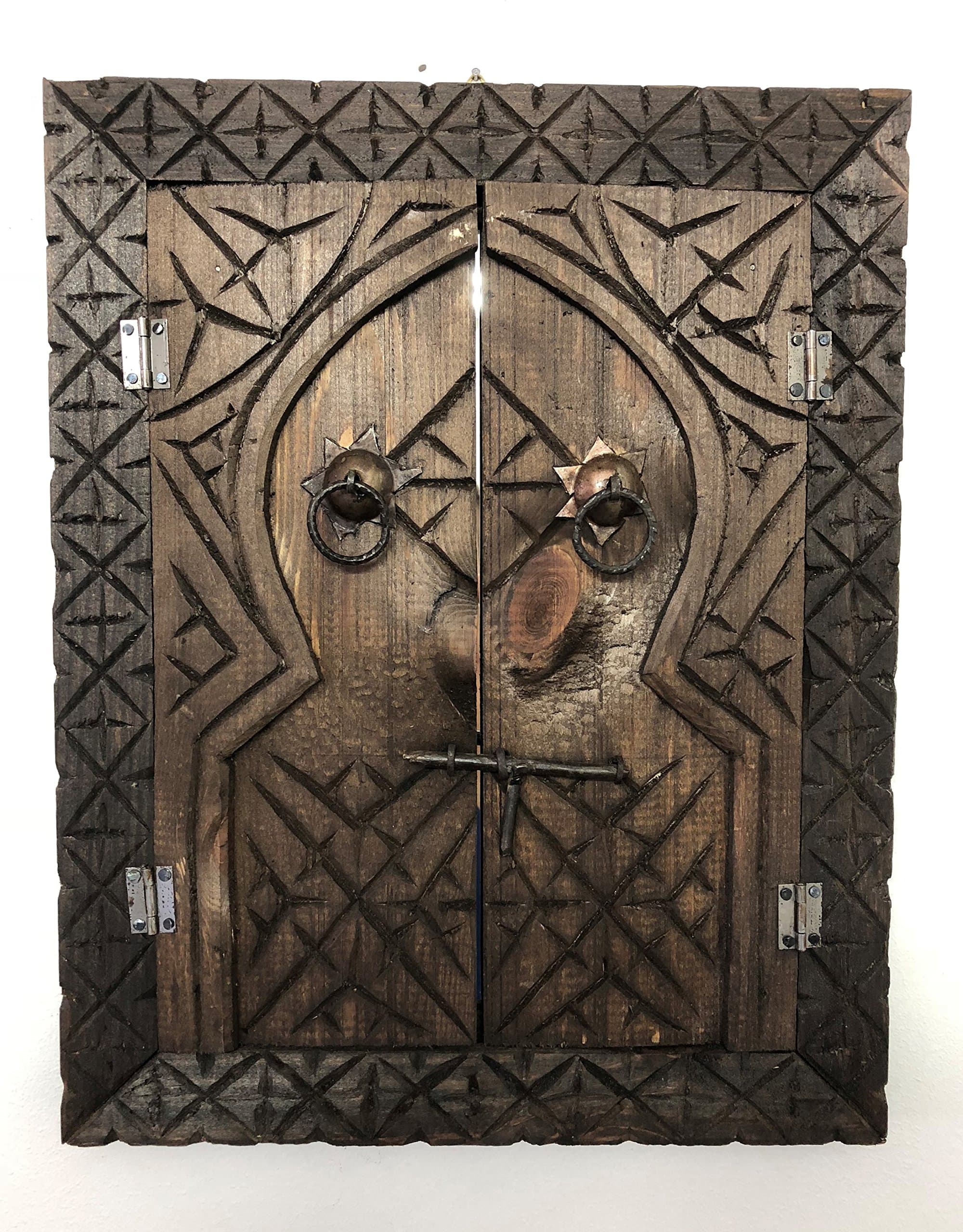 Ethnic Furniture Carved Wood Frame Wall Mirror in Morocco Moroccan 1316 Moroccan Ethnic African Craft Hand Made