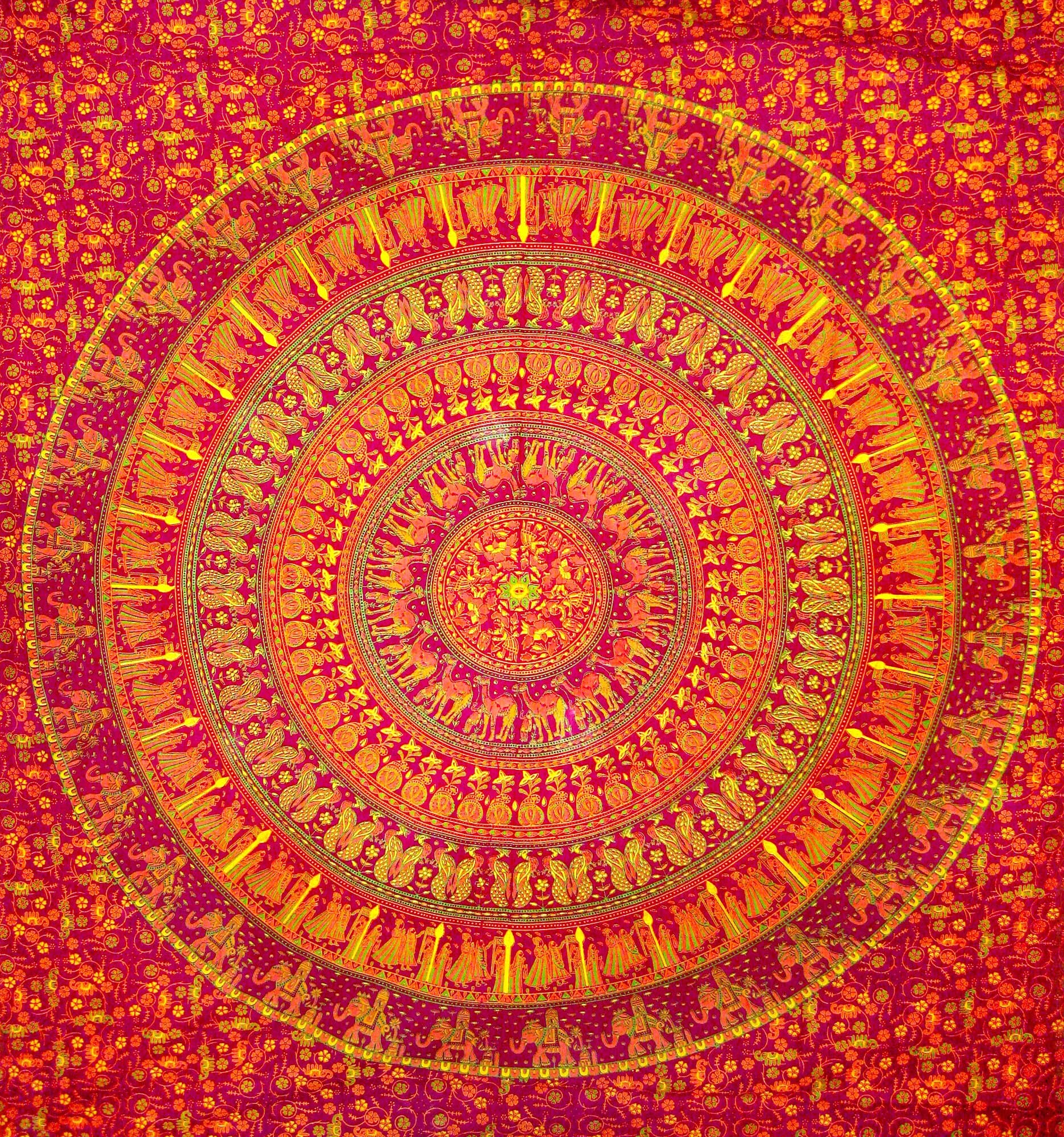 Elephant and Camle Mandala Tapestry, Indian Hippie Wall Hanging, Bohemian Twin Wall Hanging, Bedspread Beach Coverlet Throw Decor Art,Bed Cover