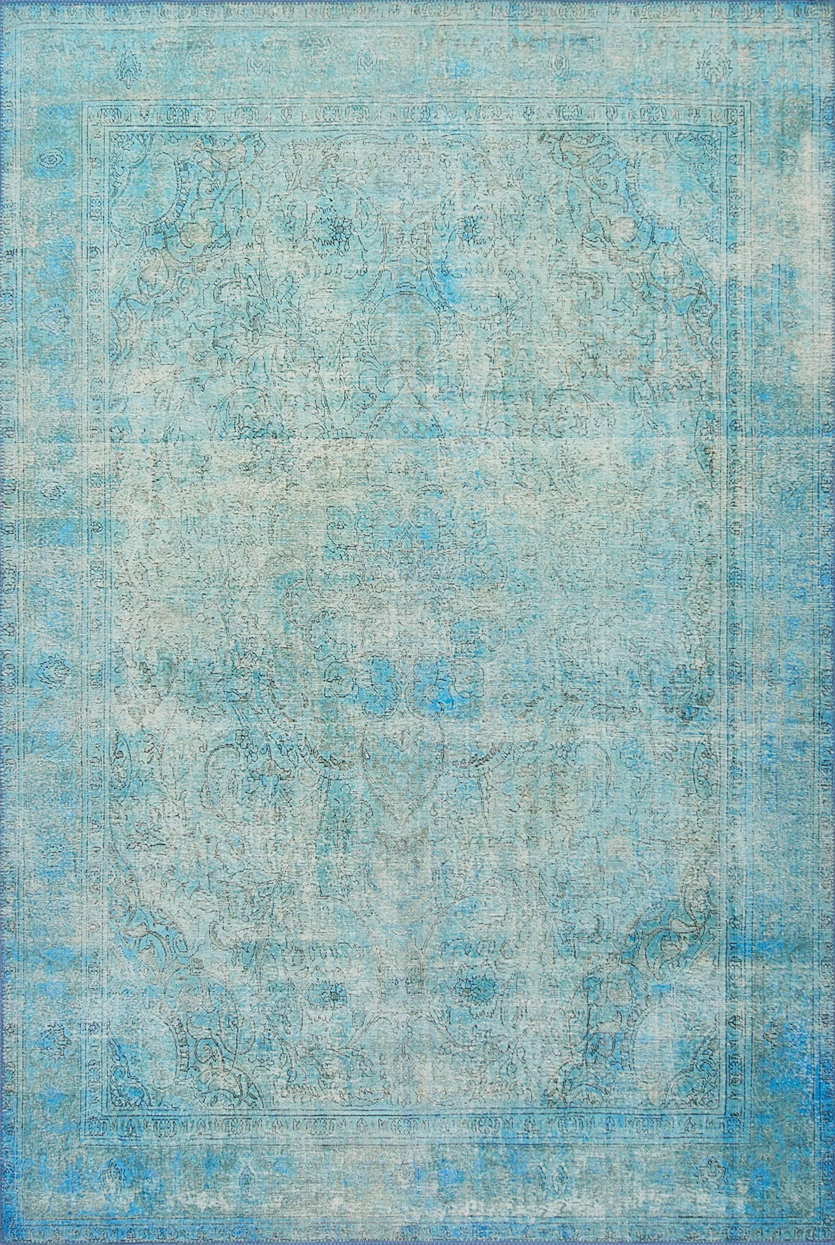 Loloi Loren Collection LQ-08 Aqua 5'-0" x 7'-6" Area Rug