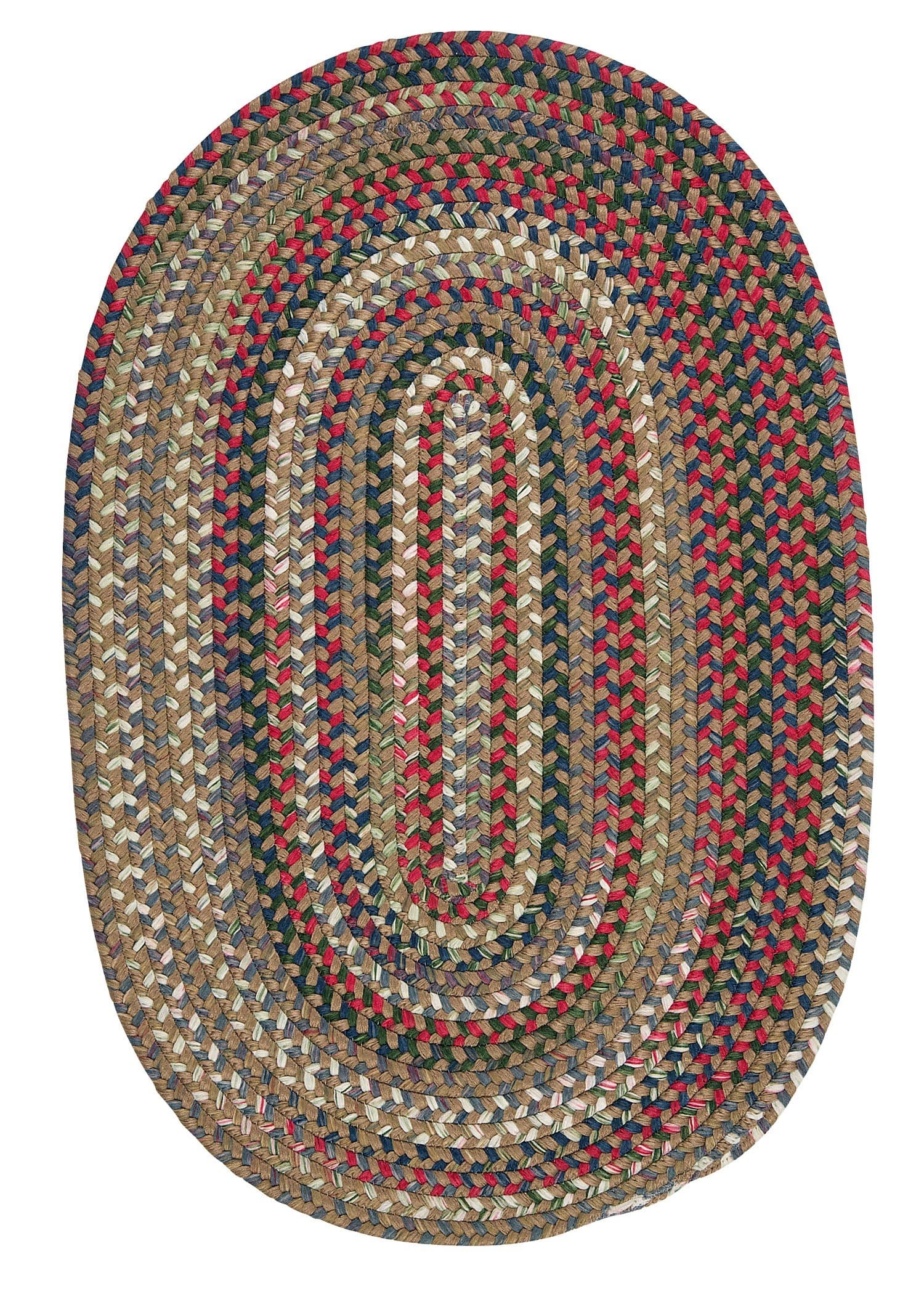 Chestnut Knoll Oval Area Rug, 5 by 8-Feet, Straw Beige