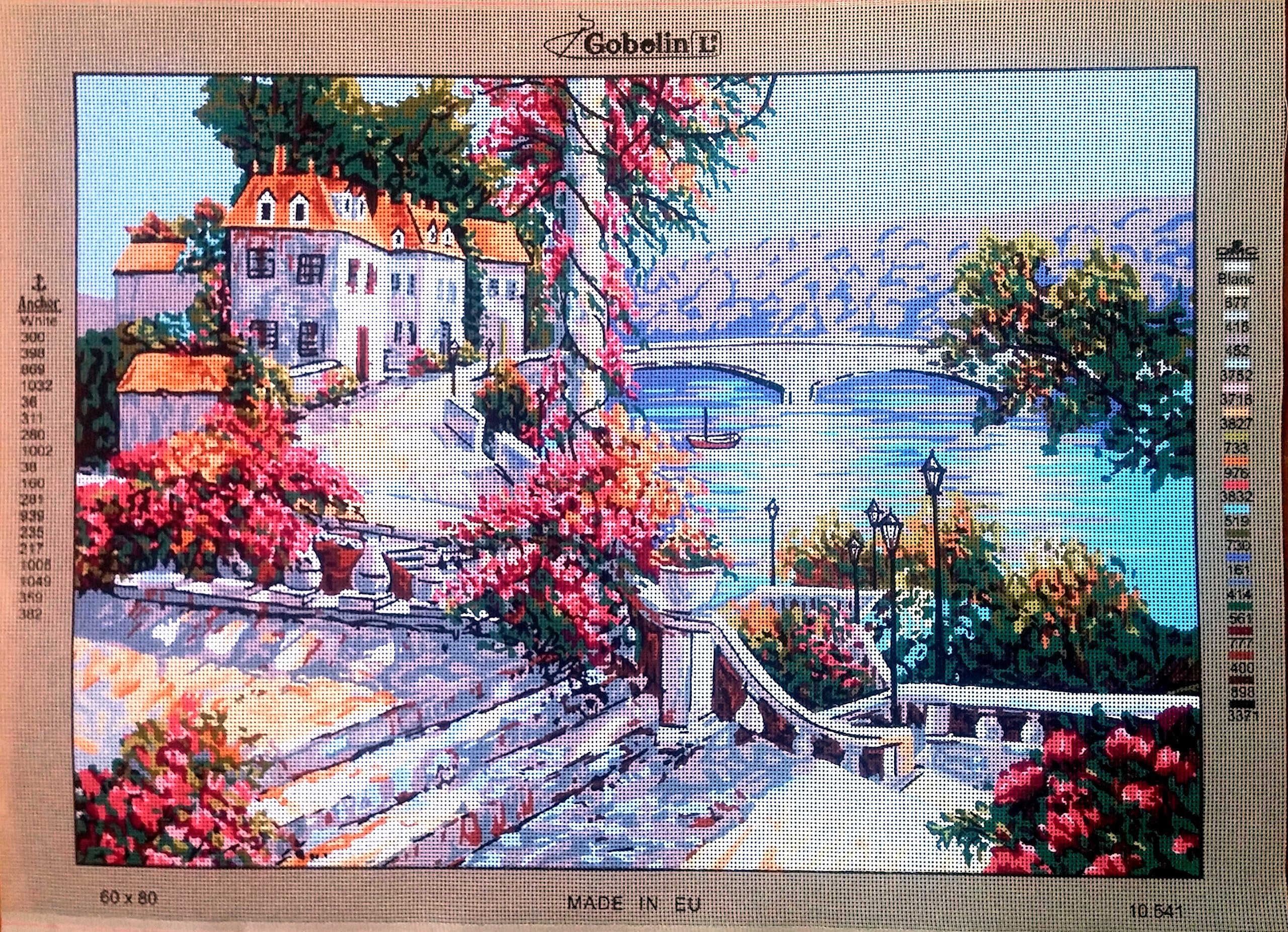 MEDITERRANEAN SPLENDOR LARGE NEEDLEPOINT CANVAS FROM GOBELIN L #10.541