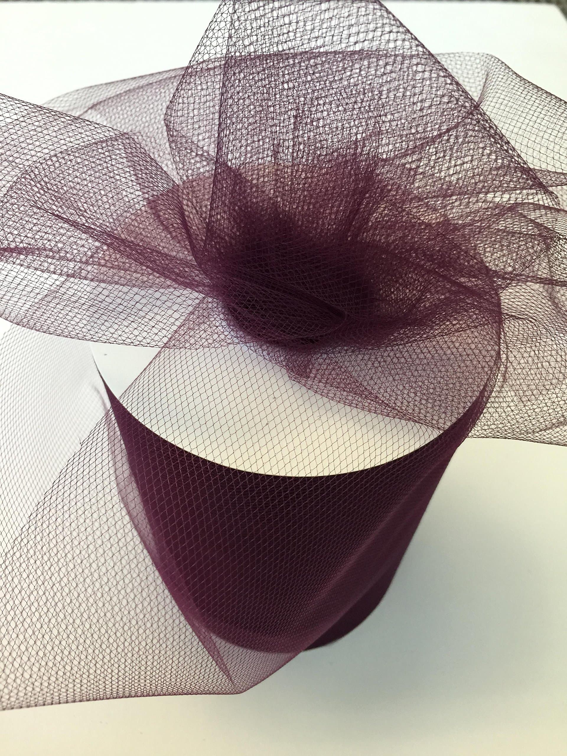 Tulle Fabric Spool/Roll 6 inch x 100 Yards (300 feet), 34 Colors Available, On Sale Now! (Plum)