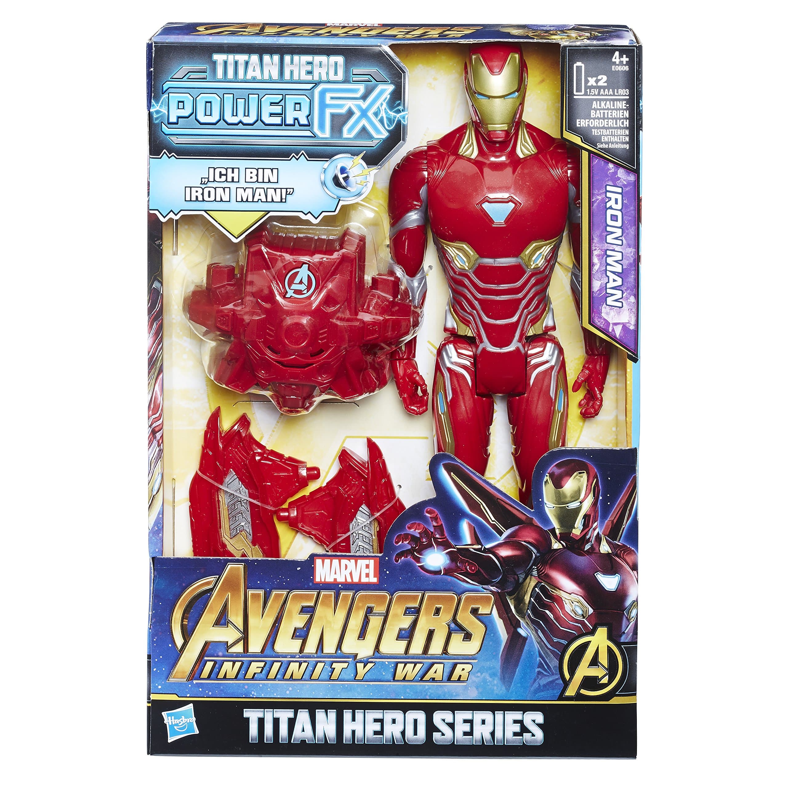 Hasbro Avengers E0606100 Marvel Titan Hero Iron Man Action Figure with Power FX PACK – German Version