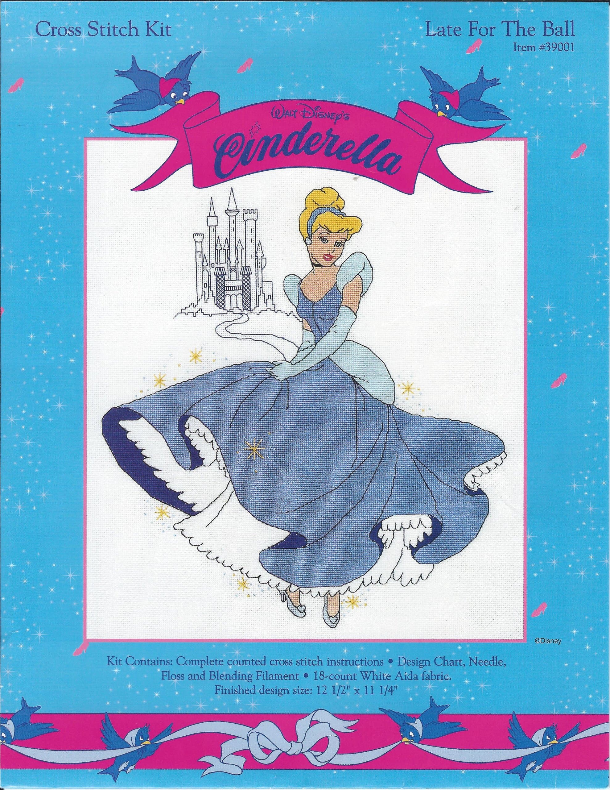 Disney's Cinderella Late For The Ball Cross Stitch Kit