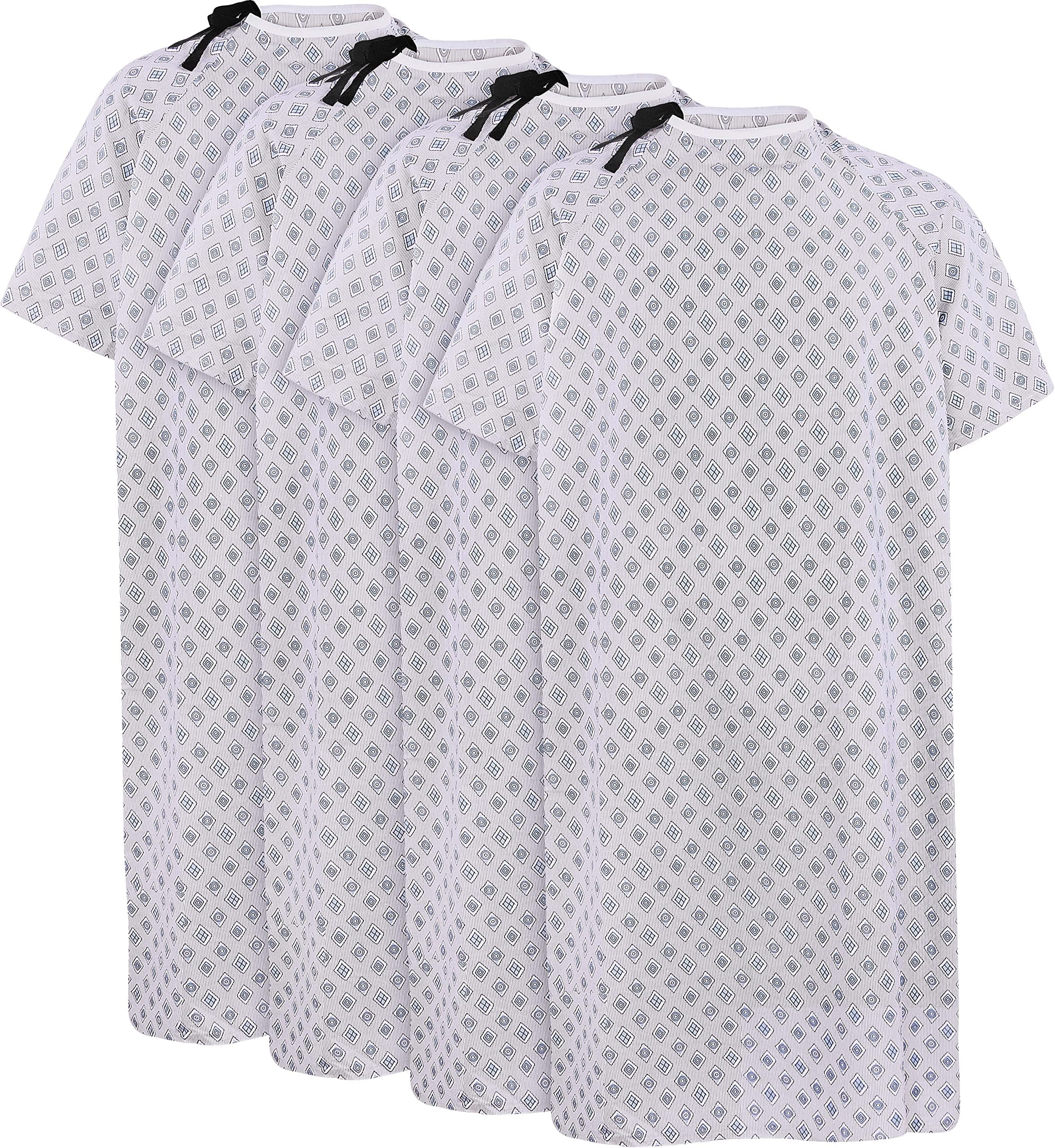 Utopia Care 4 Pack Cotton Blend Unisex Hospital Gown, Back Tie, 45" Long & 61" Wide, Patient Gowns Comfortably Fits Sizes up to 2XL
