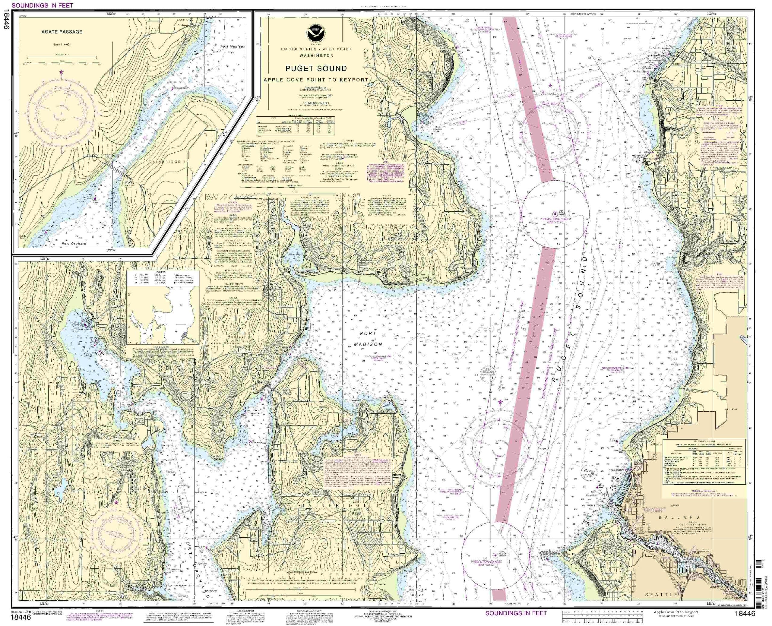18446--Puget Sound - Apple Cove Point to Keyport, Agate Passage