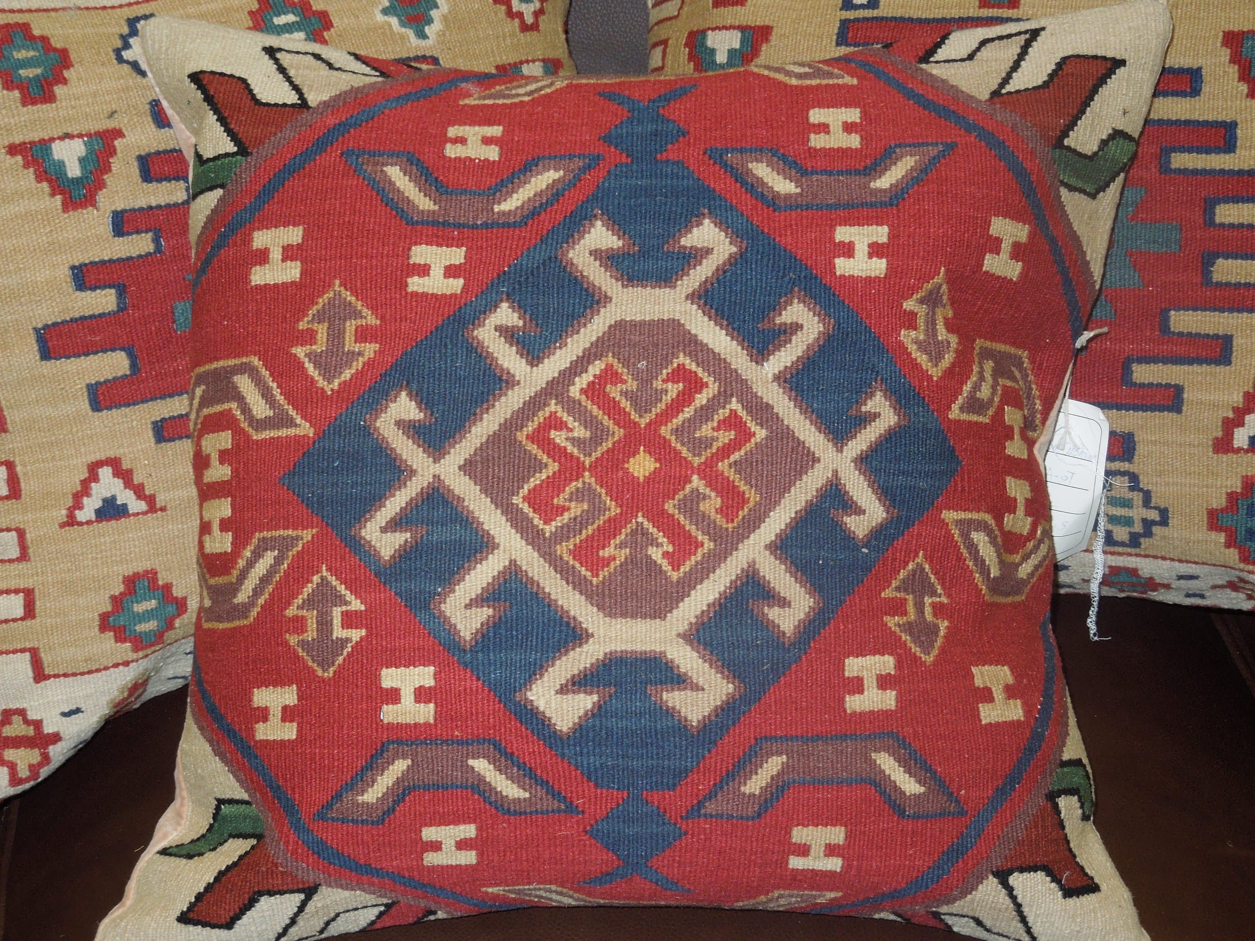 Authentic Turkish Killim Pillow case 14" x14"