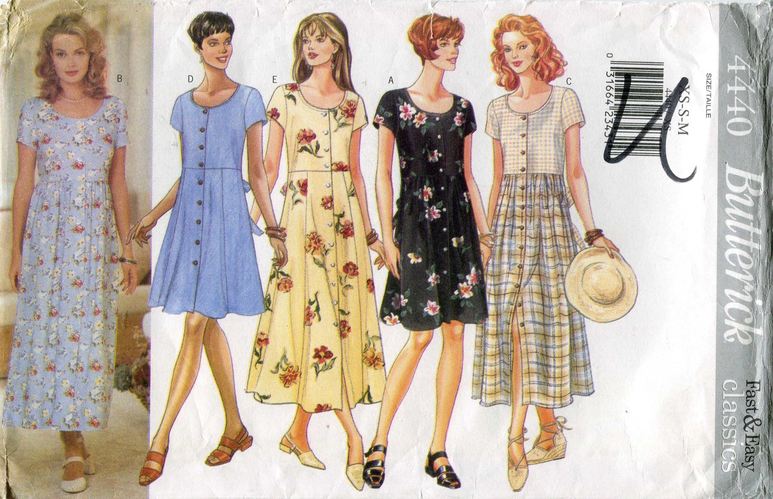 Butterick Pattern 4440 Misses'/Misses' Petite Dress, Size XS-S-M