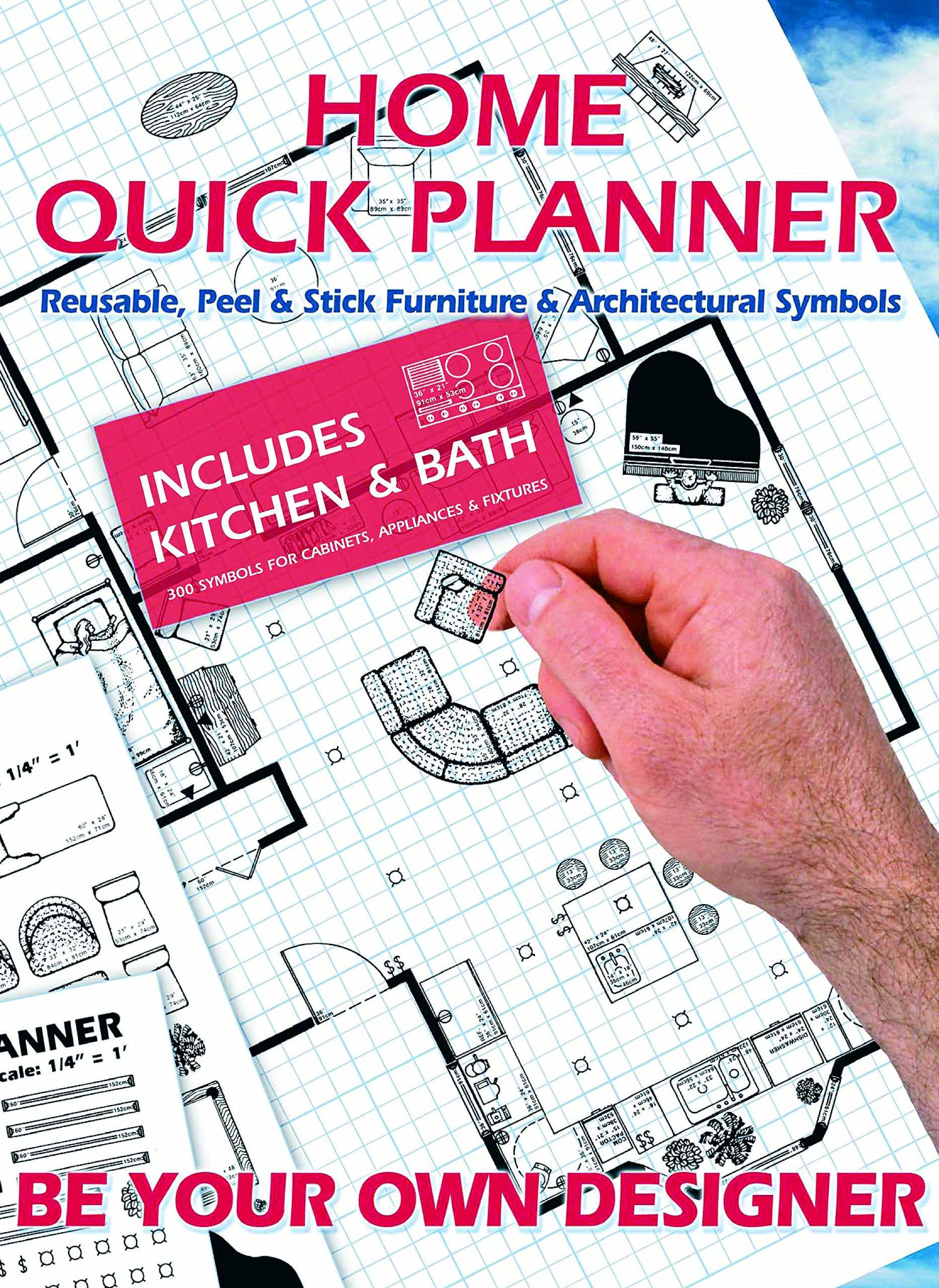 Home Quick Planner: Reusable, Peel & Stick Furniture & Architectural Symbols Paperback – 1 December 1993