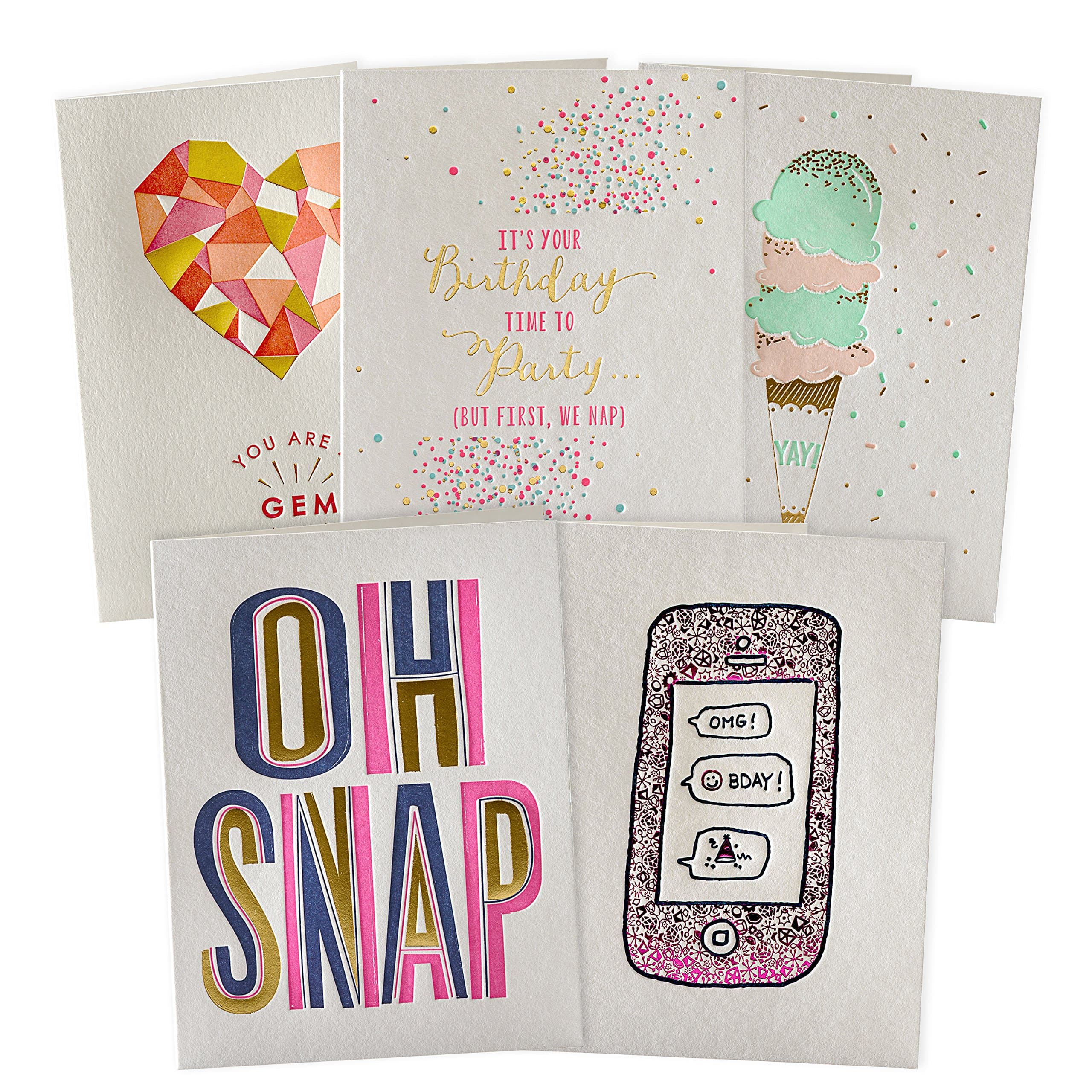 Elum Designs Letterpress Greeting Cards, Foil Mixed Occasion (GCSET12)