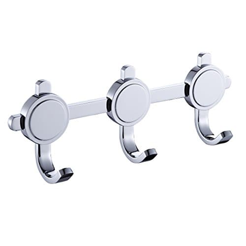 Modern Solid Brass Chrome Finish Bathroom Robe and Towel Hooks Wall Mount Bathroom Accessory AA28-THREE