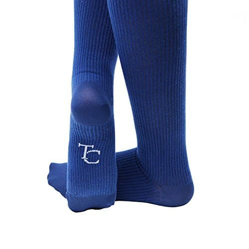 TRAVEL CLEVER COMPRESSION SOCKS 15-22mmHG, Knee High, Size S-XL (Navy Blue, Large)