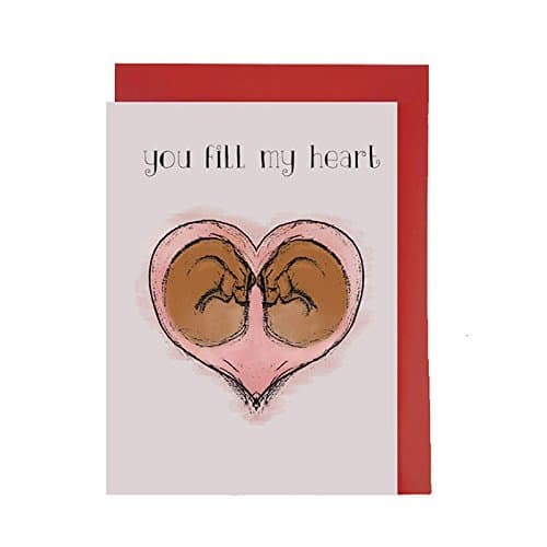 You Fill My Heart .. Valentines Greetings Card with red envelope for Dog and Hungarian Vizsla lovers. Blank A6