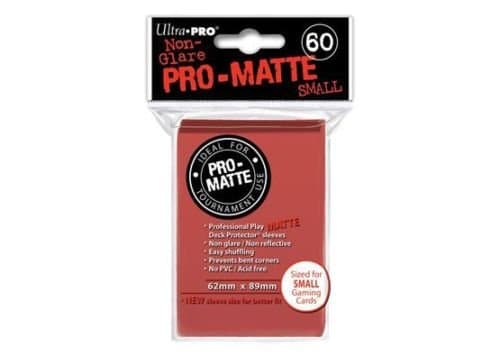 Ultra Pro Pro-Matte - Small Trading Card Deck Protectors - Card Sleeves 60 per pack - Yugioh Size (RED)