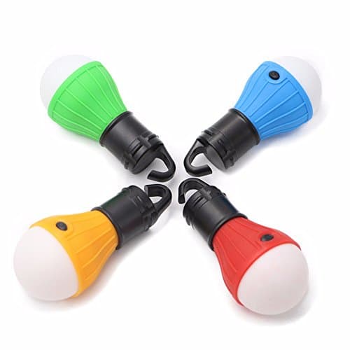 Camping Lantern Night Light 4pcs MeiTeAi Portable Tent Hanging LED Lamp Waterproof Emergency Flashlight for Home Camp Hiking Fishing Colorful (red)