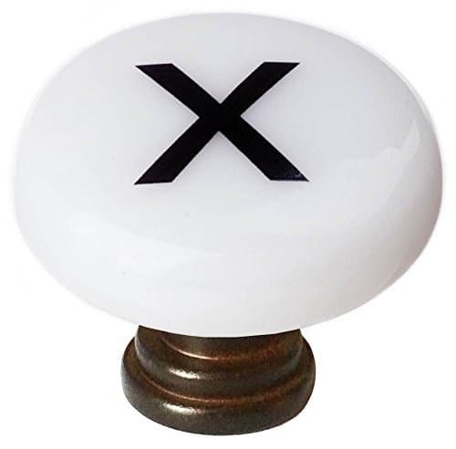 Letter-x Glass Round Knob