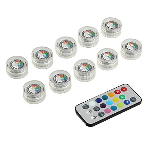 Vinteam IR Remote Control SMD3528 RGB Submersible LED Lights AAA Battery Operated