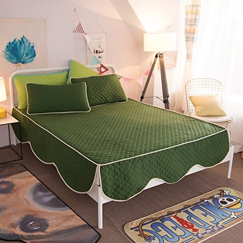 Falda de algodón espesada de la cama sola pieza/doble defensa de aire de protección deslizante manga/cubrecama simple pastoral tipo falda-I 200x200x35cm(79x79x14inch)