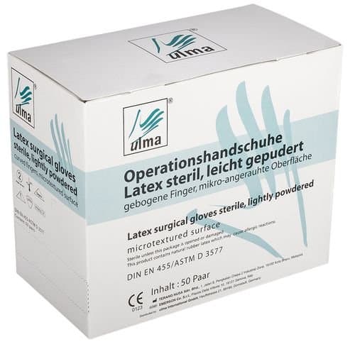 50 Pairs Of Sterile Surgical Gloves Latex – Powdered – Size 6.5
