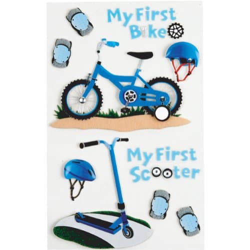 Sticker Embellishments Little B First Bicycle Boy Medium Stickers