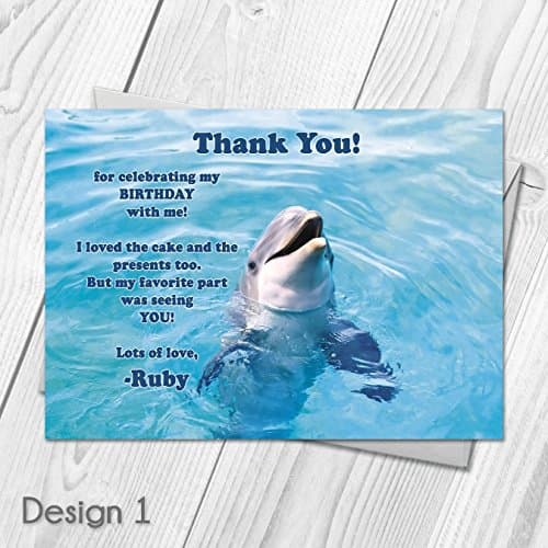 Personalised Dolphin Thank You Cards | Pool Party Thank You Notes