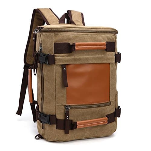 Mocha weir Laptop Backpack Retro Bookbags Retro backpack School College backpack Travel Backpack business Backpack (khaki)