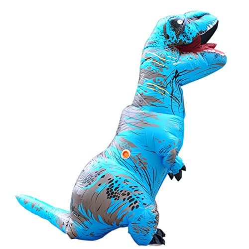 Triseaman Halloween Costume T-REX Blow Up Cosplay Inflatable Dinosaur Blue