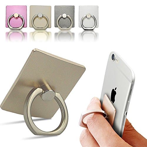 Phone Stand, ECVILLA Luxury Universal Phone Stand,Multi-Angle Portable Stand,360 Rotation 3D Aluminium Alloy Ring Grip/Phone Holder for iPhone 6 6s 7 7plus Samsung LG HTC NOKIA ect (Goden)