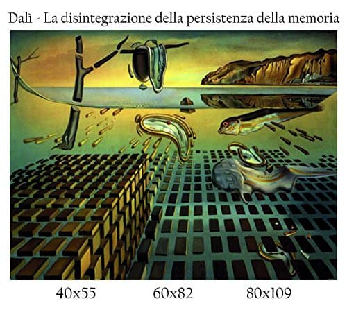 Canvas print canvas 100% Quality Italy – Dali – The Disintegration of the Persistence of Memory Module Painted Effect Gift Idea Home Framework Kitchen Bedroom Living Room 60x82