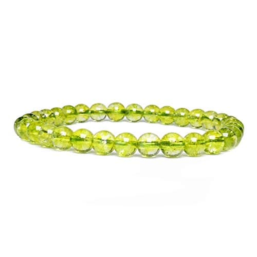 Natural Energised Peridot 6 mm Bead Bracelet