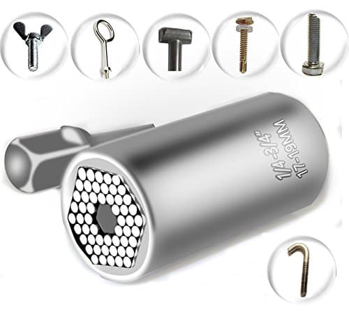 Universal Socket Wrench Set 7mm to 19mm, Poonning Multi-function Car/Auto Hand Tools Repair Kit For Power Drill Adapter