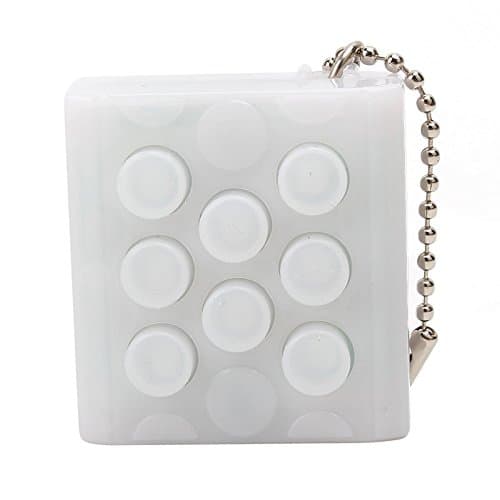 VKOPA Novelty Toy Electronic Bubble Squeeze Wrap Stress Relieve Gadget Endless Pop Pop Key Chain (white)
