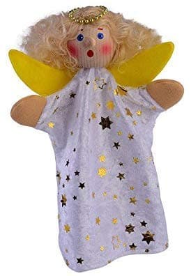 Kersa 61110 Hand Puppet Guardian Angel White for Puppet Theater Wooden Head