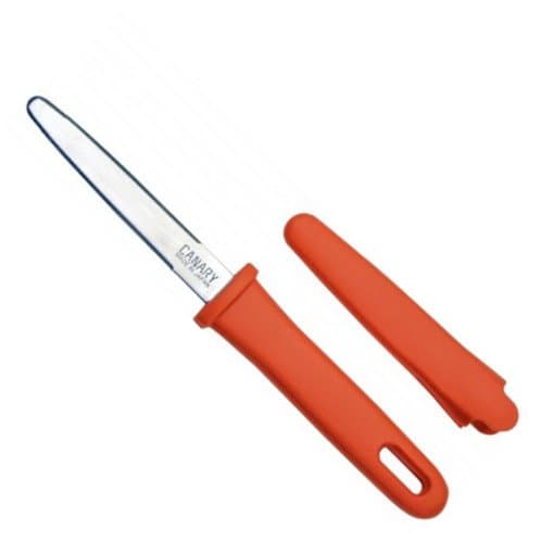 Canary Japanese Cardboard Cutter DANCHAN Double Sided Blade Stainless Steel Blade Cap Attachment Type Orange Grip (DC-191C)