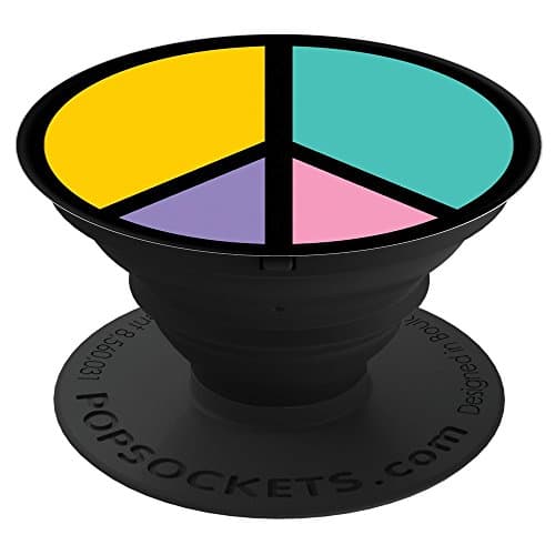 Rad Planet Peace Sign PopSockets Stand for Smartphones and Tablets PopSockets PopGrip: Swappable Grip for Phones & Tablets
