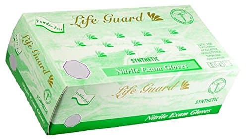 Life Guard - Nitrile Medical Exam Gloves, Powder Free - Box - size: Small