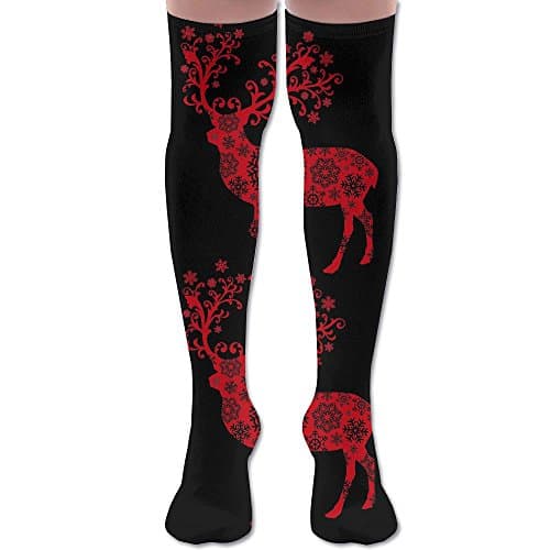 Christmaas Deer Snowflake Casual Unisex Sock Over Knee High Socks Long Athletic Sport Tube Socks