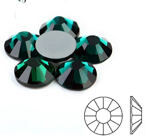 Emerald Glass Gems (291) NEW 2088 Xirius Flat Back Green Rhinestones1440pcs/bag Shining Decorations for Nails Art Rhinestone Non Hot Fix Glass Crystals Rhinestones Ab Stones Round Beads for Nai (ss20)