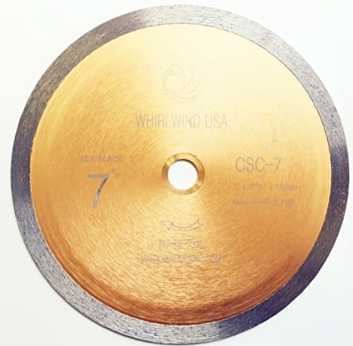 Whirlwind USA LCPC 7-Inch Wet Tile Cutting Continuous Rim Diamond Saw Blades for Materials with Porcelain and Glass (Factory Direct Sale) (7")