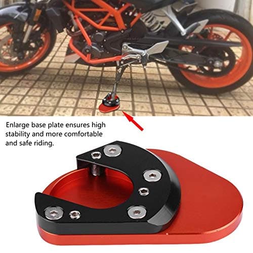 SHINEAB STORE - For KTM 390 Duke 2013 2014 2015 2016 2017 Motorcycle Orange CNC Side Stand Kickstand Enlarge Plate Pad