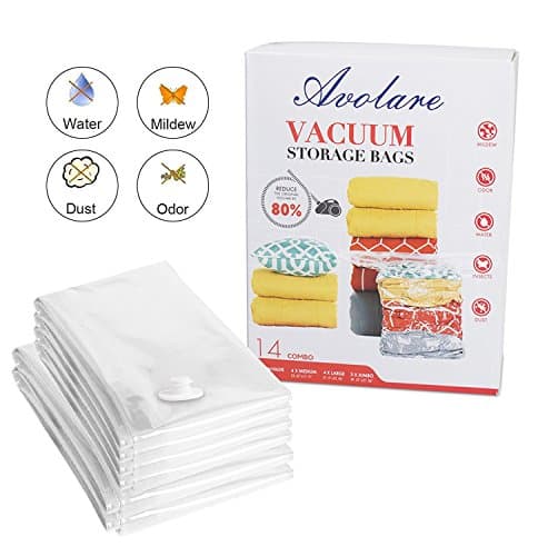 Avolare Premium JUMBO Vacuum Storage Bags Travel Saving Space Vacuum Storage Bags Double-Zip Seal for Travelling or Home Compress